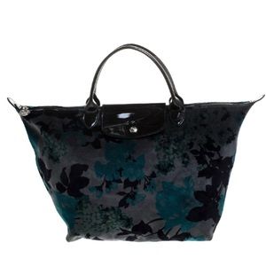Longchamp Multicolor Floral Print Velvet Tote bag
